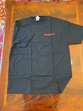 Snap-on Black Short Sleeve Tee with Red Logo